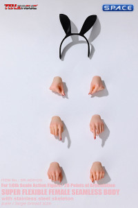 1/6 Scale Seamless Female Body with head sculpt SR-AD01H - black Bunny Version (large breast/pale)