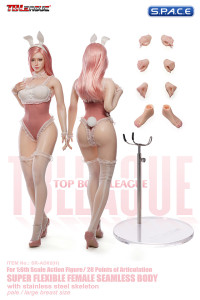 1/6 Scale Seamless Female Body with head sculpt SR-AD02H - white/pink Bunny Version (large breast/pale)