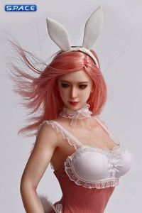 1/6 Scale Seamless Female Body with head sculpt SR-AD02H - white/pink Bunny Version (large breast/pale)