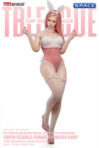 1/6 Scale Seamless Female Body with head sculpt SR-AD02H - white/pink Bunny Version (large breast/pale)