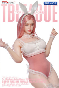 1/6 Scale Seamless Female Body with head sculpt SR-AD02H - white/pink Bunny Version (large breast/pale)