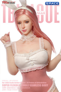1/6 Scale Seamless Female Body with head sculpt SR-AD02H - white/pink Bunny Version (large breast/pale)