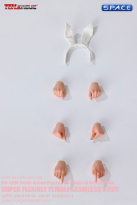 1/6 Scale Seamless Female Body with head sculpt SR-AD02H - white/pink Bunny Version (large breast/pale)