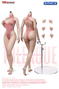 1/6 Scale Seamless Female Body SR-AD02 - pink swimsuit Version (large breast/pale)