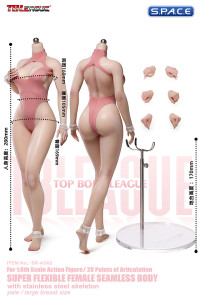 1/6 Scale Seamless Female Body SR-AD02 - pink swimsuit Version (large breast/pale)