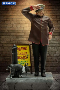 Benny Hill as Fred Scuttle Statue