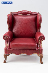 1/12 Scale Burgundy Manor Armchair