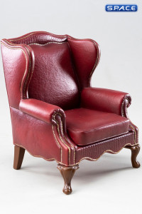 1/12 Scale Burgundy Manor Armchair
