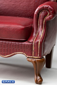 1/12 Scale Burgundy Manor Armchair