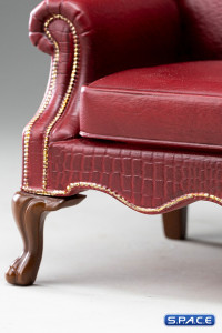 1/12 Scale Burgundy Manor Armchair