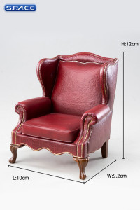 1/12 Scale Burgundy Manor Armchair