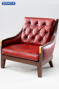 1/12 Scale Red Chesterfield Armchair