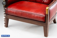 1/12 Scale Red Chesterfield Armchair