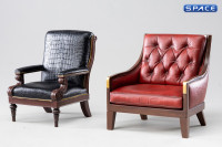 1/12 Scale Red Chesterfield Armchair