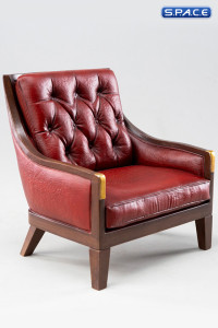 1/12 Scale Red Chesterfield Armchair