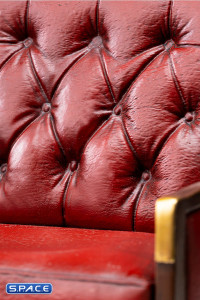 1/12 Scale Red Chesterfield Armchair