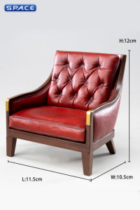 1/12 Scale Red Chesterfield Armchair