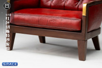 1/12 Scale Red Chesterfield Armchair