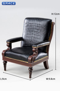 1/12 Scale Black Croc Gentleman Armchair