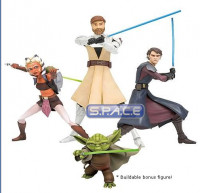 Complete Set of 3: Jedi ARTFX Figures Series 1 (Clone Wars)