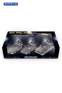 1:43 Scale Die Cast DeLorean Time Machine Collectors 3-Pack (Back to the Future)