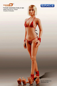 1/6 Scale Seamless Female tan Body - middle breast / short blonde hair