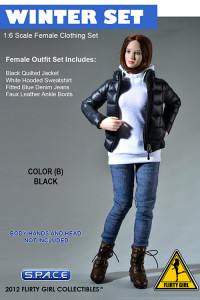 1/6 Scale Female Clothing Set - Winter Set B (Black Version)