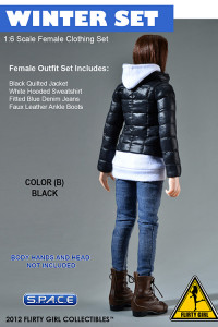 1/6 Scale Female Clothing Set - Winter Set B (Black Version)
