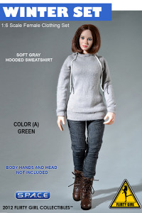 1/6 Scale Female Clothing Set - Winter Set A (Green Version)
