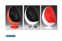 1/6 Scale Egg Chair - White/ Red (M-001-A)