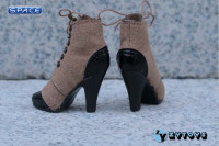 1/6 Scale Female Laced Booties (Brown)