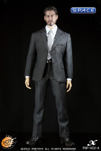 1/6 Scale Mens Suit Set A (Black Striped)