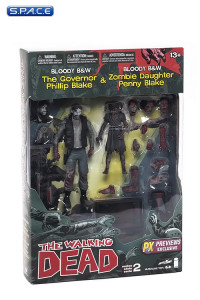 Governor Phillip Blake & Zombie Daughter Penny B&W 2-Pack PX Exclusive (The Walking Dead - Comic Book Series 2)
