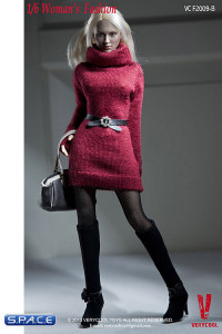 1/6 Scale Womens Fashion Set Turtleneck Red (VCF2009-B)