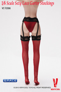 1/6 Scale Sexy Lace Garter Stockings (Red)