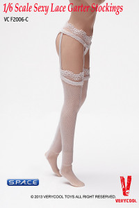 1/6 Scale Sexy Lace Garter Stockings (White)