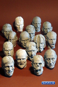 Bundle of 15: 1/6 Scale Zombie Heads (unpainted)