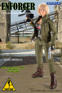 1/6 Scale Female Clothing Set - Enforcer Set C (Olive Green)