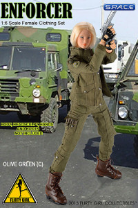 1/6 Scale Female Clothing Set - Enforcer Set C (Olive Green)