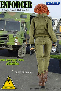 1/6 Scale Female Clothing Set - Enforcer Set C (Olive Green)