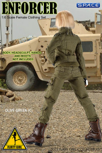 1/6 Scale Female Clothing Set - Enforcer Set C (Olive Green)