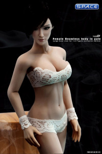 1/6 Scale Seamless Female pale Body - large breast / long black hair