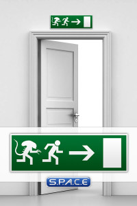 Notausgangsschild »Alien«