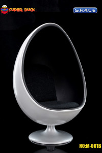 1/6 Scale Egg Chair - White/ Black (M-001-B)