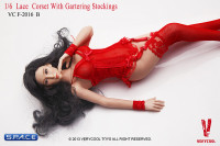 1/6 Scale Lace Corset with Garter Stockings (Red)