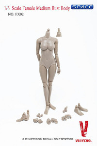 1/6 Scale Female Medium Bust Body - Flesh Caucasian (FX02-B)