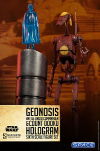1/6 Scale Geonosis Commander Battle Droid and Count Dooku Hologram Set (Star Wars)