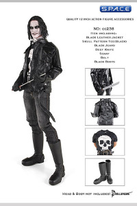 1/6 Scale Black Leather Jacket Full Set