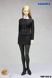 1/6 Scale Female Business Wear Suit Set A (black)