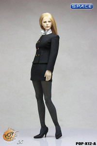 1/6 Scale Female Business Wear Suit Set A (black)